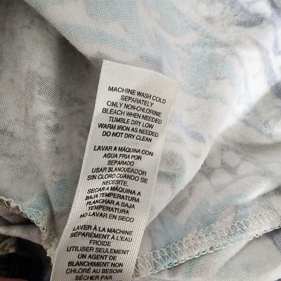 Chico's Women Top Size 0 Small Knit Split V Neck 3/4 Sleeve Printed Multicolor - Picture 8 of 9